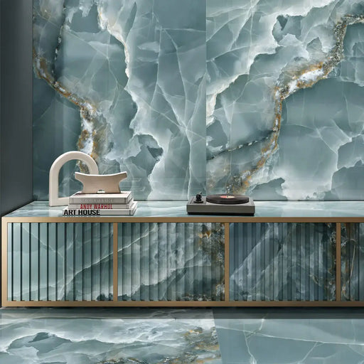 Onyx Aqua Gloss cut sample TILEJOB