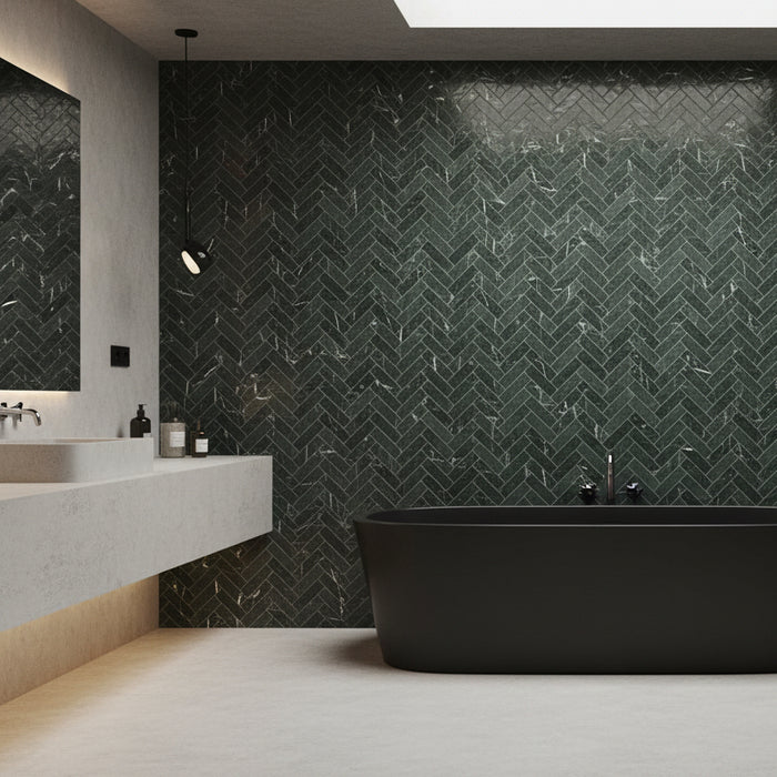 Marquina Classic Marble Green All tiles TILEJOB.CO.UK
