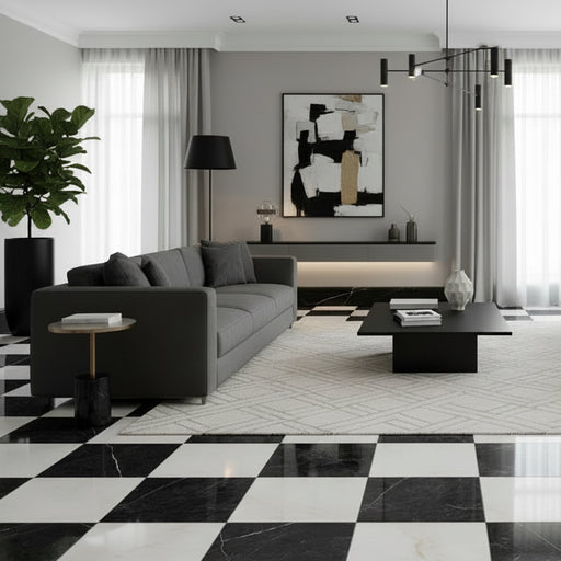 Marquina Classic Marble black 30x30cm All tiles TILEJOB.CO.UK