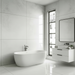 Matera Plearl Gloss Large Format Marble Effect Porcelain Tiles 90x90cm
