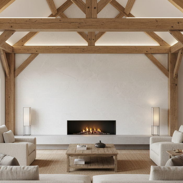 Matera Plearl Gloss Large Format Marble Effect Porcelain Tiles 90x90cm