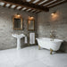 Matera White Gloss Large Format Marble Effect Porcelain Tiles 90x90cm