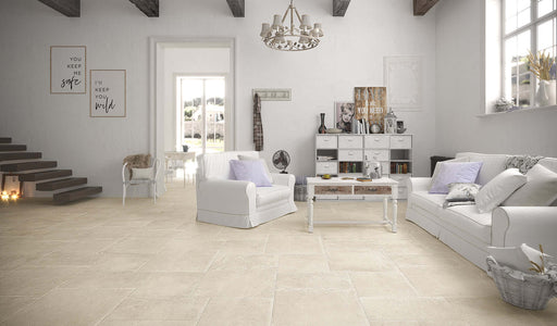 Camelot cream heritage modular tiles 60x60cm, 60x30cm, 45x45cm. All tiles TILEJOB