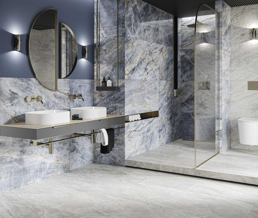 Modena Blue Marble gloss and matt porcelain tiles 60x120cm All tiles TILEJOB