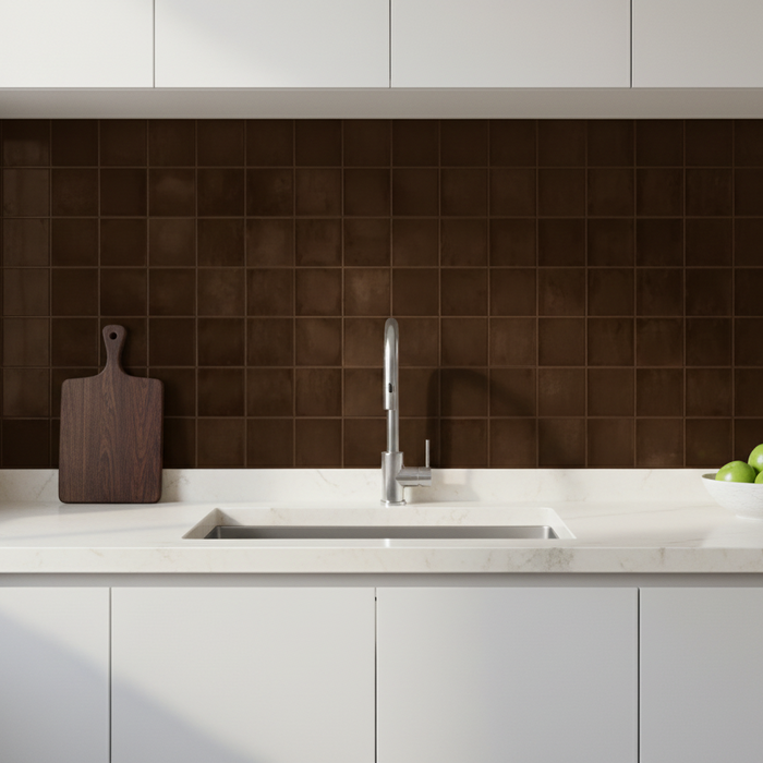 Oak Brown Zellige style tiles Wall Tiles 32x62.5cm
