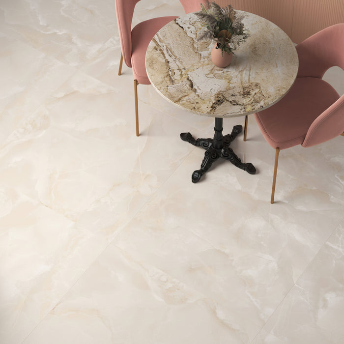 Infinity Petal beige onyx floor tile matt Large Format Porcelain 90x90cm