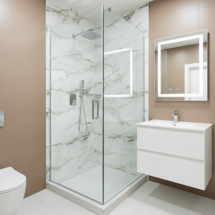 Pisa Gold Gloss Gloss Large Format Marble Effect Porcelain Tiles 90x90cm