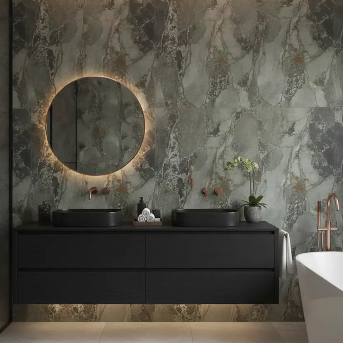 Planet Green Oxide Metal Effect Wall & Floor Tiles