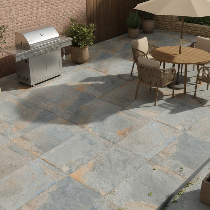 Ripon Stone Ash outdoor porcelain tiles 60x90x2cm