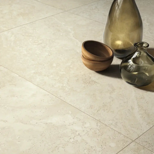 Lombardy Travertine Almond matt porcelain tiles 100x100cm All tiles TILEJOB