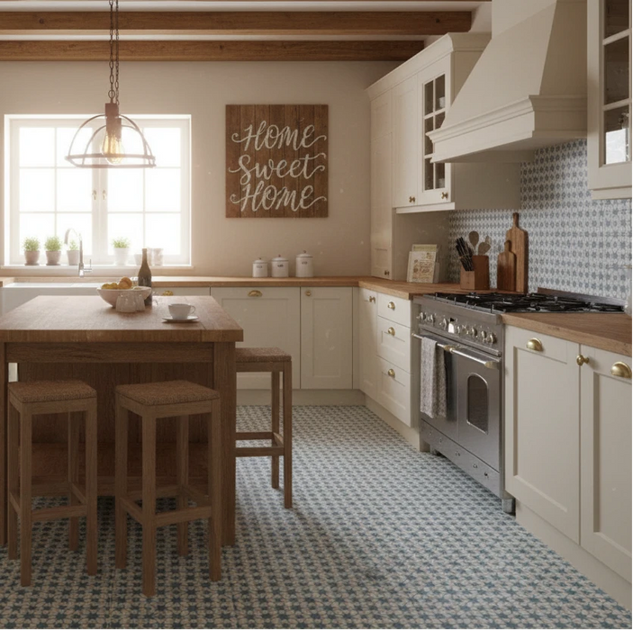 Romano star blue matt porcelain tiles 210.6x210.6x9mm All tiles TILEJOB