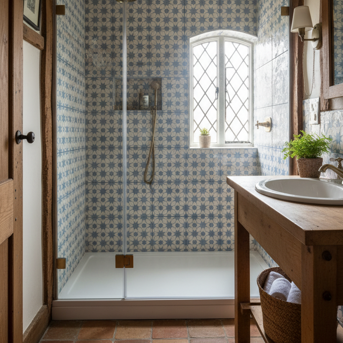 Romano star blue matt porcelain tiles 210.6x210.6x9mm