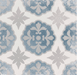 Verona Blue Pattern matt porcelain CUT SAMPLE TILEJOB.CO.UK