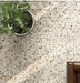 Terrazzo Land beige porcelain tiles cut sample TILEJOB.CO.UK