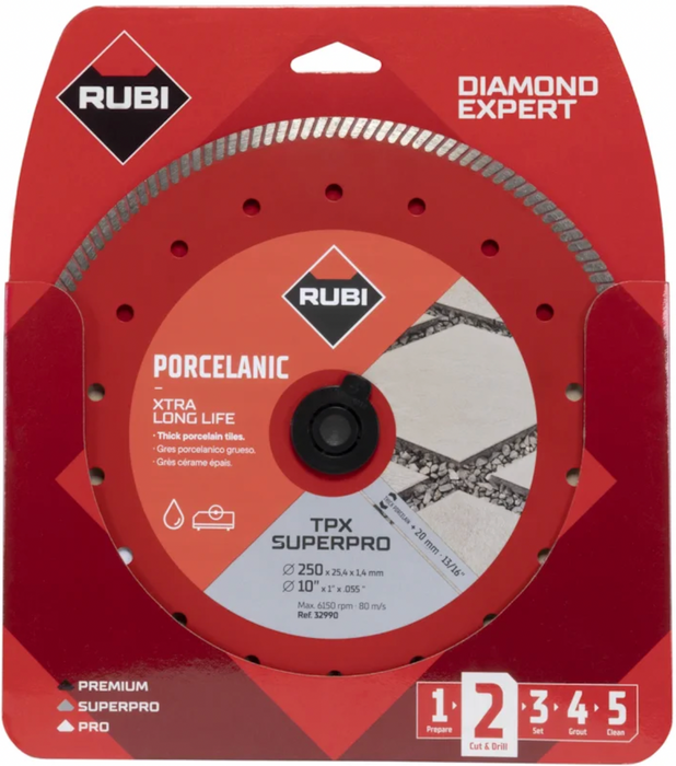 Rubi TPX SUPERPRO Diamond Blade For Porcelain 250mm 32990