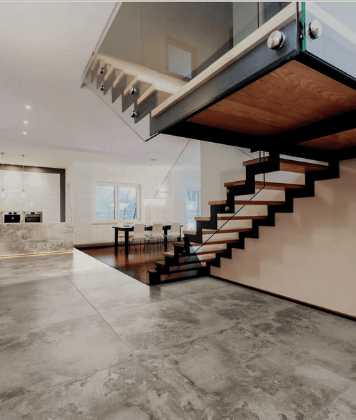 Tempera Vizon Lappato dark grey porcelain tiles 80x80cm TILEJOB.CO.UK