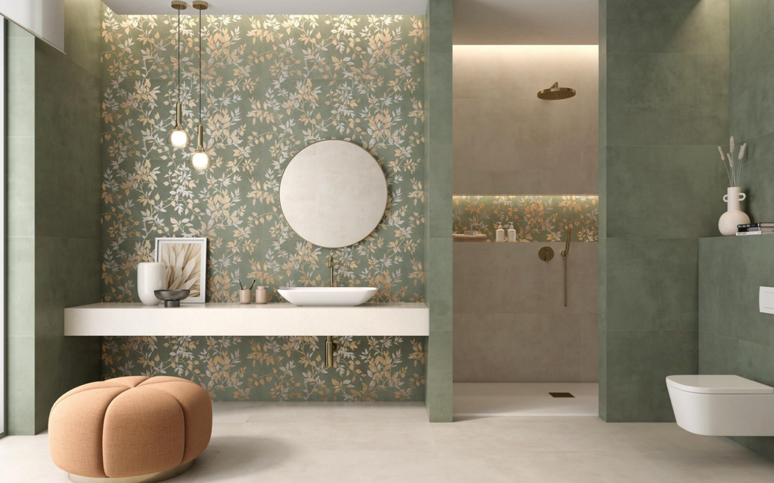 Eleganza green matt wall ceramic tiles 33.3x100cm