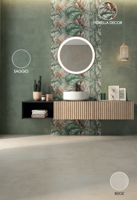 Eleganza Fiorella Decor matt wall ceramic tiles 33.3x100cm