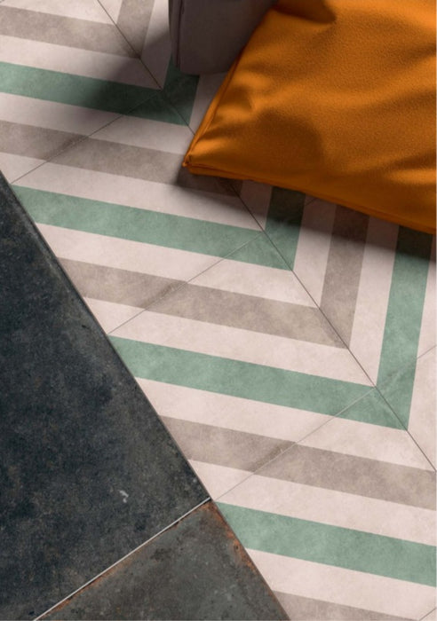 Romano chevron matt porcelain tiles 210.6x210.6x9mm