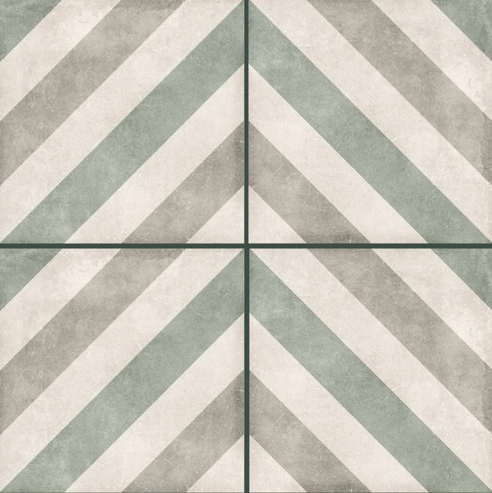 Romano chevron matt porcelain tiles 210.6x210.6x9mm