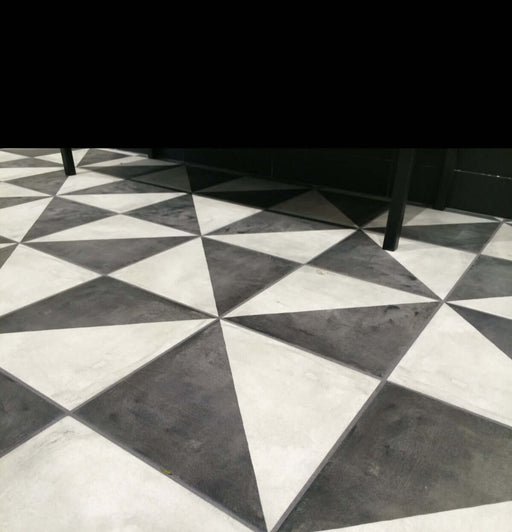 Black and white victorian matt porcelain 200x200x9mm TILEJOB