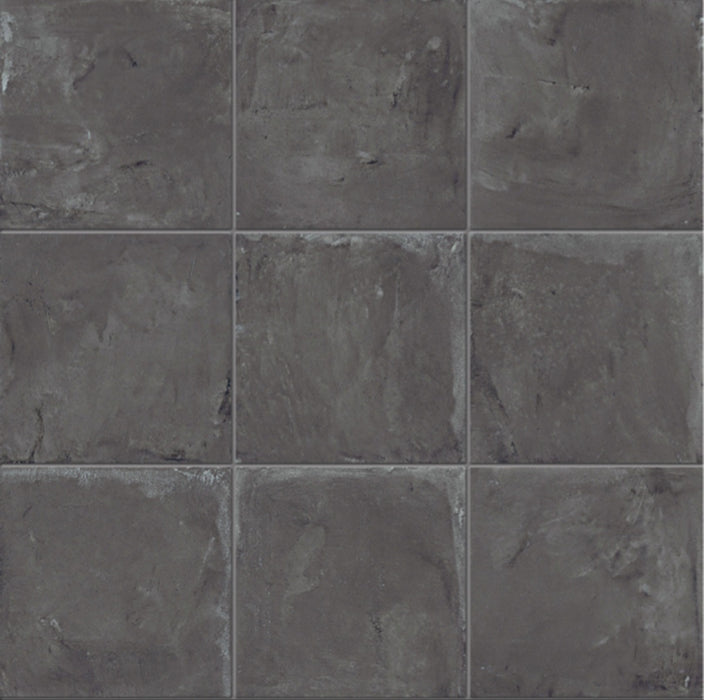 Nile dark grey matt porcelain tiles 200x200mm