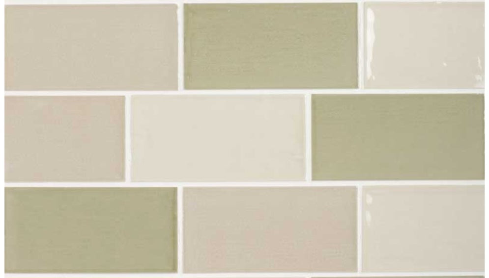 Dorset Rustic Mix Olive ceramic gloss 75x150x8mm