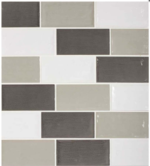 Dorset Rustic Mix Anthracite ceramic gloss 75x150x8mm TILEJOB