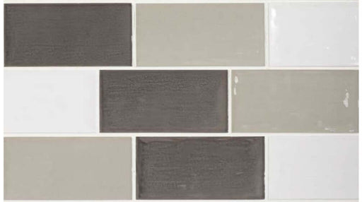 Dorset Rustic Mix Anthracite ceramic gloss 75x150x8mm TILEJOB