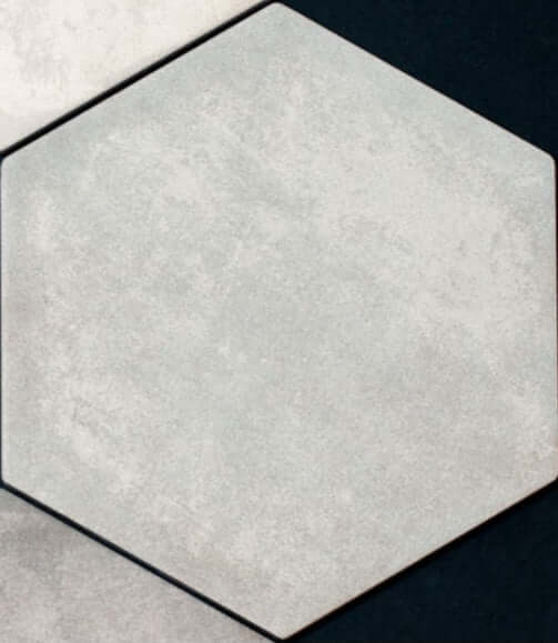 Florence Grey Plain Hexagon porcelain 210x250x10mm TILEJOB