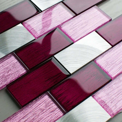 Portland Pink Brick Mosaic Wall 350x300x8mm All tiles TILEJOB