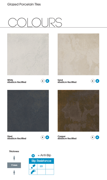 Ionic Steel Porcelain Tiles cut sample TILEJOB.CO.UK