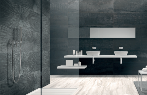Ionic Steel Porcelain Tiles cut sample TILEJOB.CO.UK