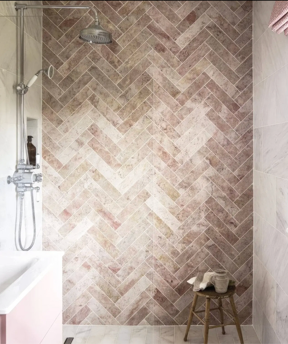 Rosa Asiago Pink Natural Marble Tiles 7.3×30.5cm