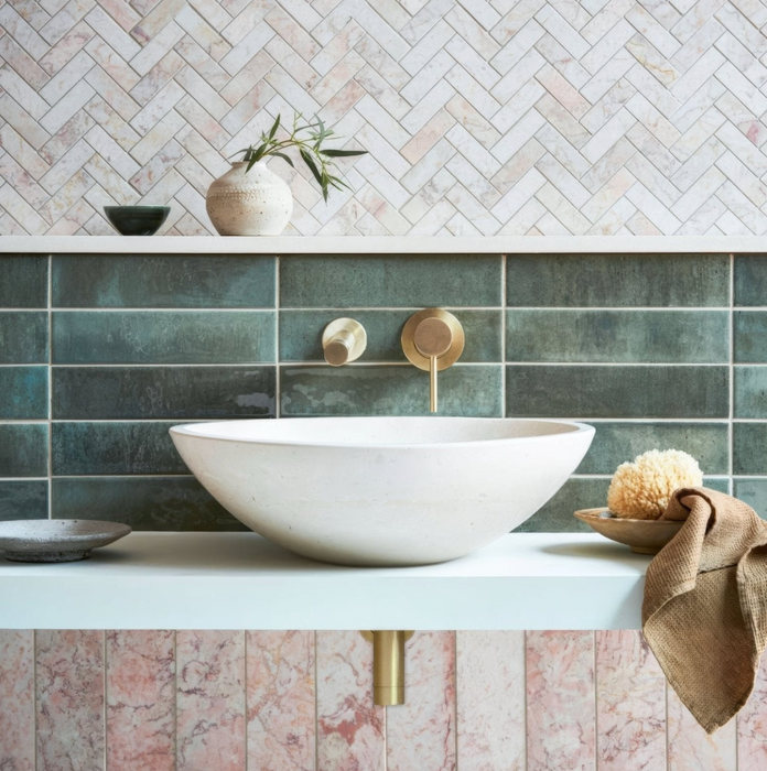 Rosa Asiago Pink Natural Marble Tiles 7.3×30.5cm