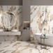 Imperial Cascade Marble Beige Gloss tiles 60x60 and 60x30cm