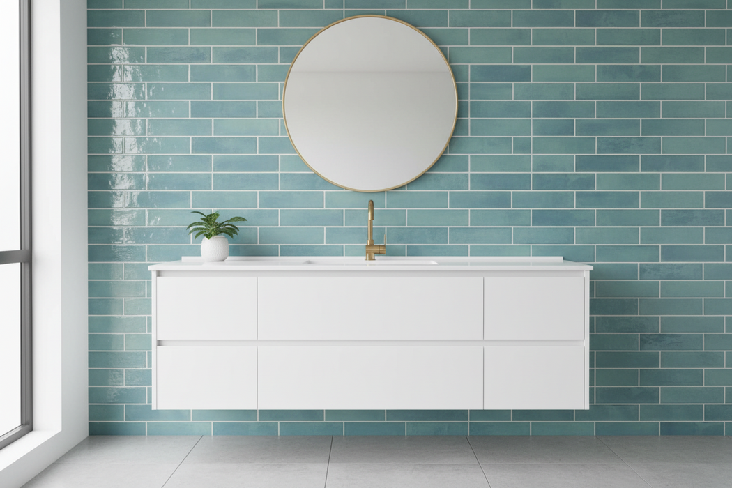 Como Turquoise gloss ceramic 65x250x7mm