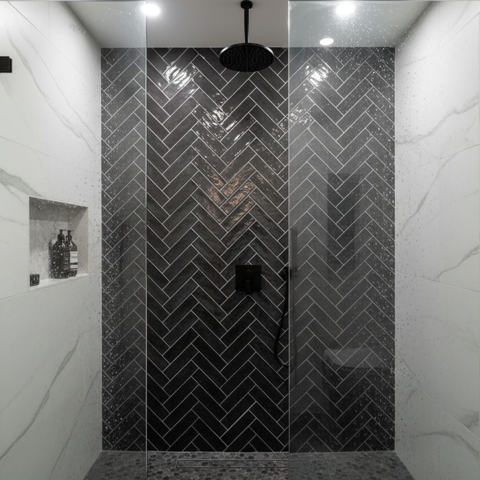 Retro Gloss Anthracite ceramic 75x30x8mm