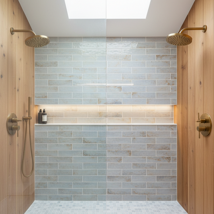 Copper Breeze Blue ceramic gloss 75x300x9mm