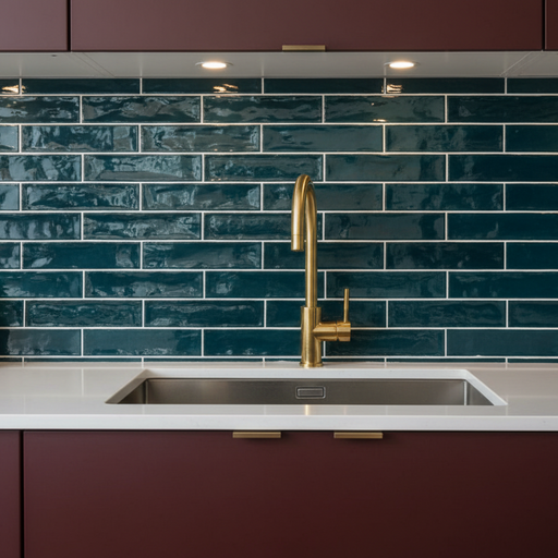 Retro Gloss Blue ceramic 75x30x8mm