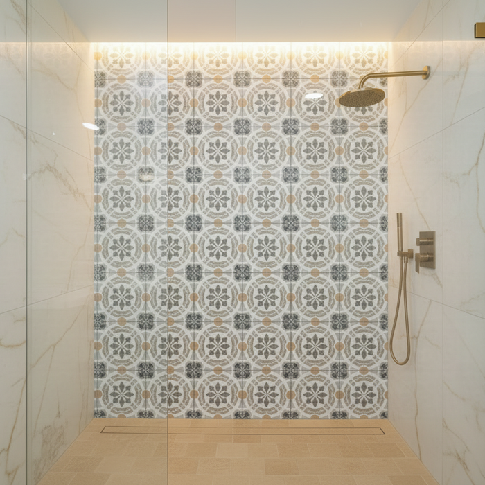 Verona Taupe Pattern matt porcelain 200x200x10mm