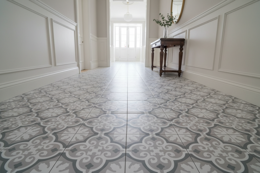Verona  Grey Pattern matt porcelain 200x200x10mm
