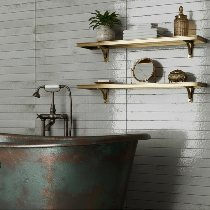 Genesi Pearl Brillo Porcelain Tiles 4.8x45x0.8cm