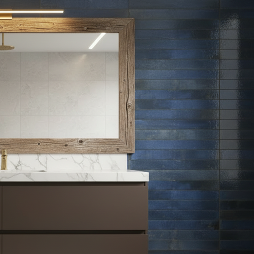 Genesi Blue Brillo Porcelain Tiles 4.8x45x0.8cm