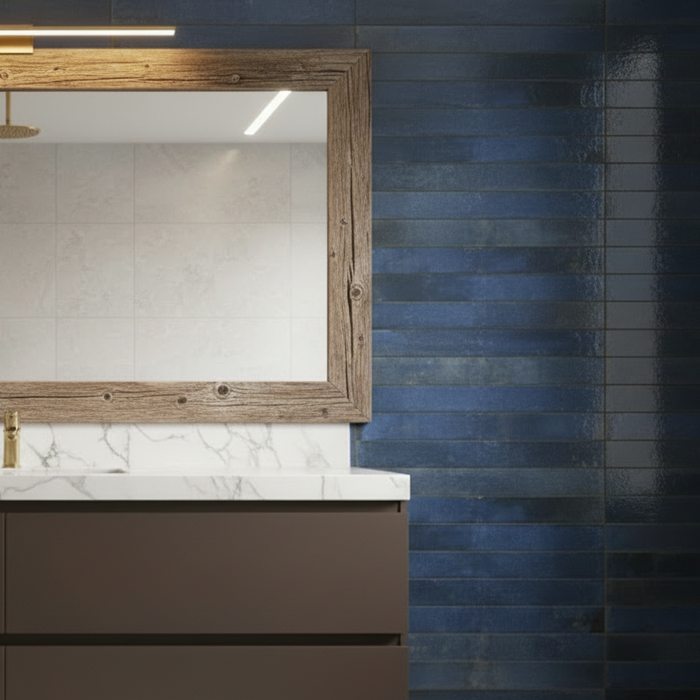 Genesi Blue Brillo Porcelain Tiles 4.8x45x0.8cm