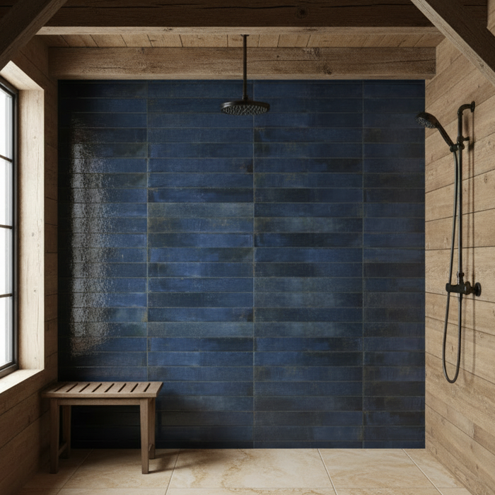 Genesi Blue Brillo Porcelain Tiles 4.8x45x0.8cm