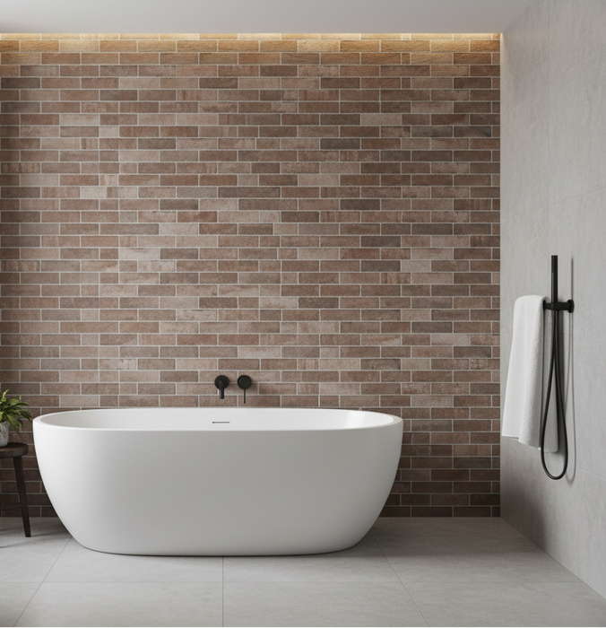 Lisbon Dark Brown matt porcelain 74x247x10mm