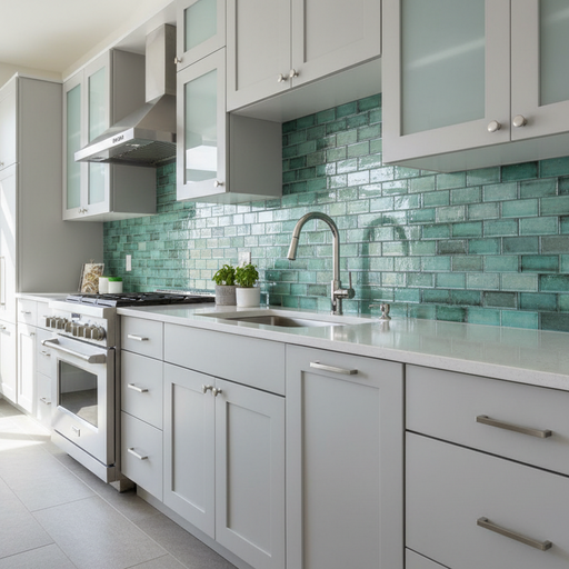 Rainfall Green Mosaic Wall 350x300x8mm