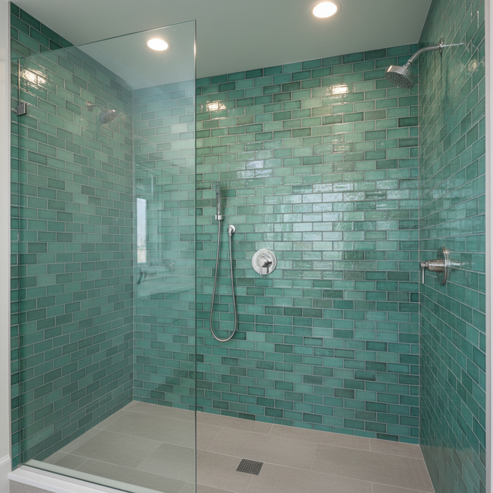 Rainfall Green Mosaic Wall 350x300x8mm