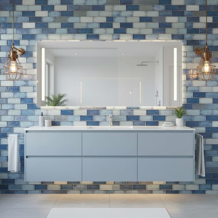 Rainfall Blue Mosaic Wall 350x300x8mm